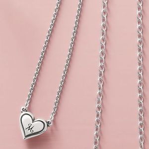 James Avery Delicate Heart “M” Necklace - 17”